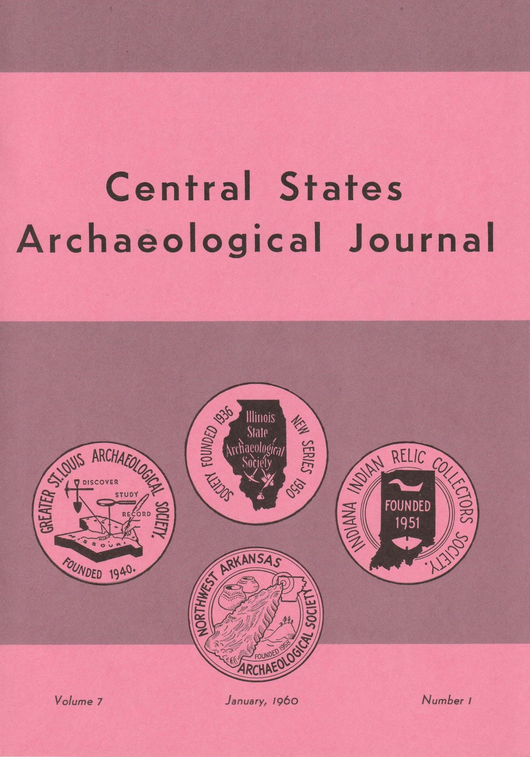 January 1960 Central States Archaeological Journal Vol.7, No#.1